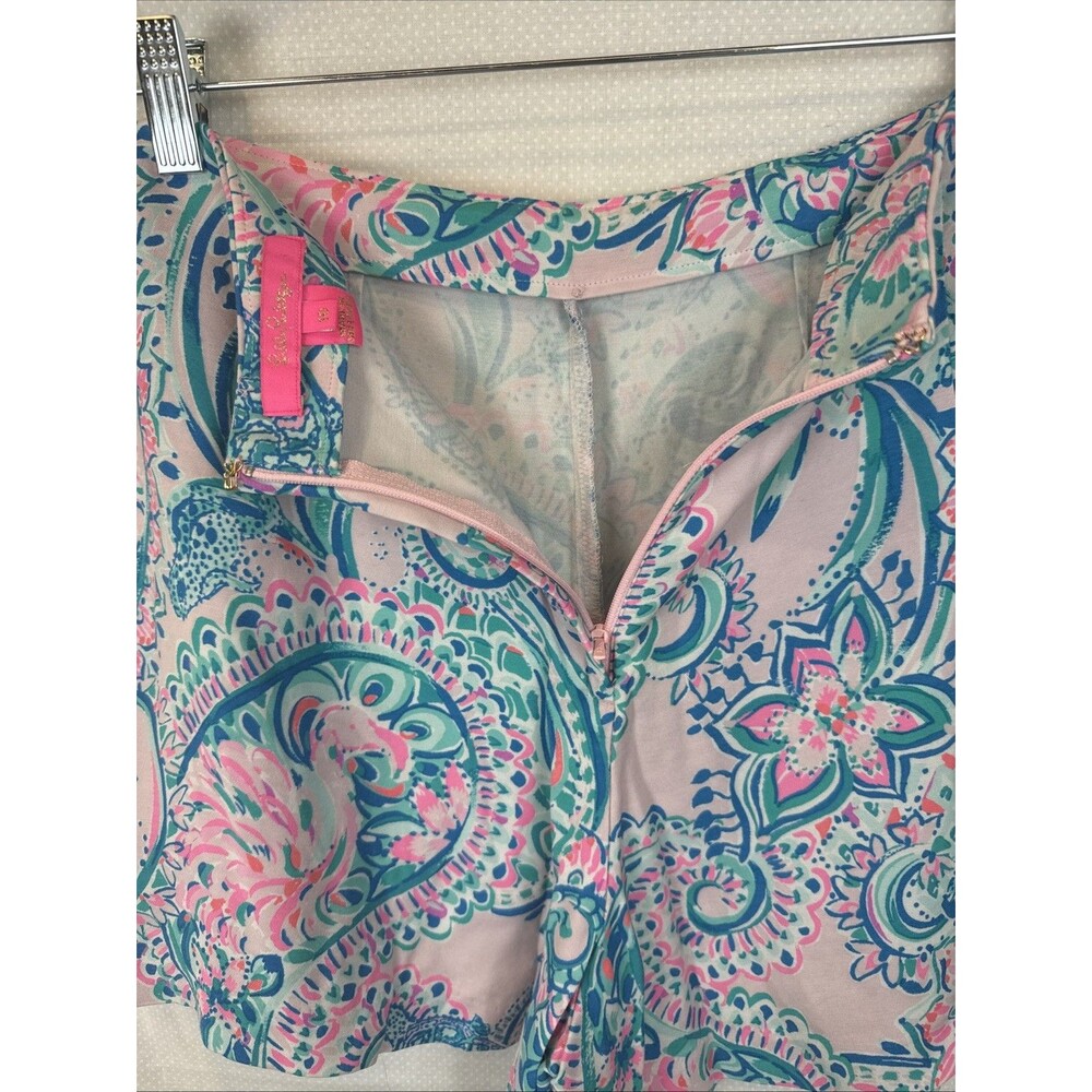 Lilly Pulitzer Faye Pink Tropics Skort 10 Ruffle Resort Coastal Beach Preppy - Picture 3 of 12